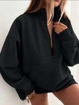 Shein Black Quarter-Zip Photo 0