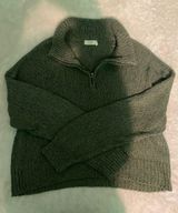 Francesca's Green Knitted Quarter Zip  Photo 0