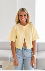 Stay Cozy Half Cardigan Yellow Photo 0