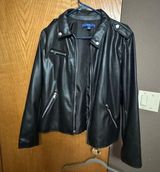 Apt. 9  leather like biker/moto jacket size large Photo 0