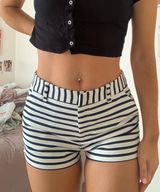 Forever 21 Blue And White Striped Shorts  Photo 0