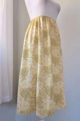 Vintage Y2K Rena Rowan Petite Yellow Print Midi Skirt Photo 0