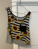 Xhilaration Sunflower Crop Tank Top Photo 0