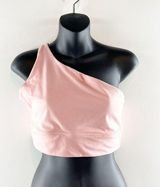 Athleta Athena Longline Sports Bra Medium Low Impact Peach Pink One Shoulder M Photo 0