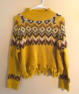 Honey Punch Retro Crop Yellow Sweater Photo 0