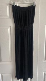 Aqua Women's XS Black Sleeveless Jumpsuit Tropical Vacation Cruise Photo 0