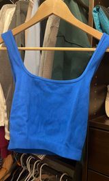 ZARA Blue Cropped Tank Photo 0