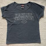 Harley Davidson Short Sleeve Shirt New Orleans LA Size S Gray Rhinestones Biker Photo 0