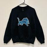Detroit Lions sweatshirt! NFL black sequin bedazzled logo crewneck size large! Photo 0