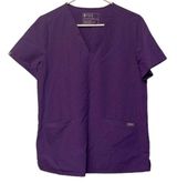 Purple Casma 3 Pocket V-Neck S/S Medical Hospital Nurse Doctor Scrub Shirt Photo 0