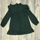 NWT Wild Fable Women’s Mini Dress Long Sleeve Ruffle Mock Neck Gray Size XS Photo 0