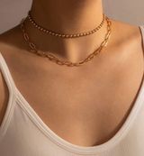 Gold Chain Layered Necklace Photo 0