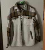 KANCY KOLE Women Casual Flannel Plaid Jacket with Pockets, Button Down Size M Photo 0