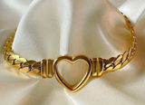 18K cuban heart bracelet no tarnish Photo 0