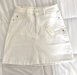 White Denim Skirt Photo 0
