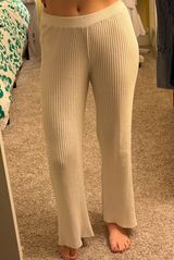 Edikted white ribbed wide-legged sweatpants 🤍 Photo 0