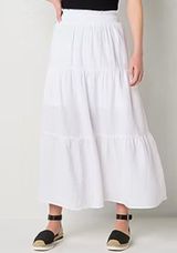 a.n.a White Tiered Maxi Skirt Photo 0