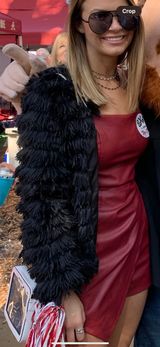 Black Fuzzy Fringe Jacket Photo 0