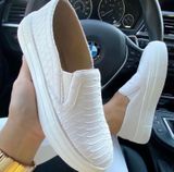 Snake Skin Slip On Sneakers White Size 8 Photo 0