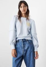 Ganni Isoli Puff-Sleeve Love Club Sweatshirt- Size XS Photo 0