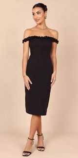 Petal and Pup Florez Off Shoulder Midi Length Dress Black Size 2 Photo 0