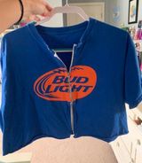 Cropped Tee Shirt Blue Photo 0