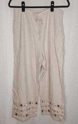 Sag Harber | Linen Blend Beige Pants Medium Photo 0