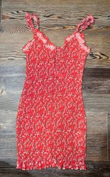 TJ Maxx Red Flora Form Fitting Dress Photo 0