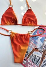 Berry Beachy Sunset Ring triangle Bikini Top Photo 0