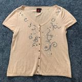 Adrienne Vittadini Beaded Short sleeve Cardigan Photo 0