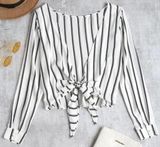 Zaful Black And White Striped Top Photo 0