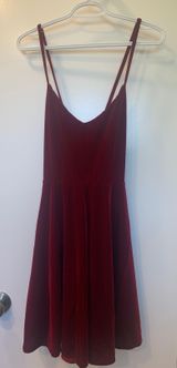 Romwe Red Velvet Dress Photo 0