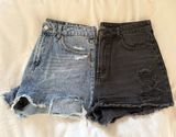 Wild Fable Blue and Black Distressed Jean Shorts Photo 0
