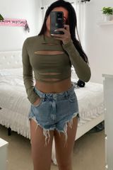 Edikted Green Cut Out Top Photo 0