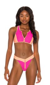 Adam Selman Zip Up Swimsuit Bikini  Photo 0