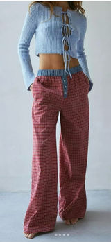 Urban Outfitters Out from Under Red Striped Lounge Pants Size Medium NWT Photo 0