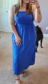 OLD NAVY Fit & Flare Eyelet-Embroidered Smocked Maxi Cami Dress NEW Size Large Photo 0