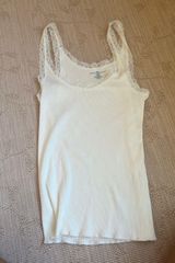 Brandy Melville White Lace Tank Top Photo 0