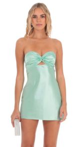 Teal strapless dress! Photo 0
