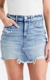 NWT American Eagle Super Stretch Hi Rise Mini  Distressed Denim Skirt Photo 0