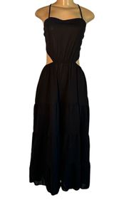 Gomorn Black Maxi Dress Cutout Tie Back Sleeveless Party Cocktail Size M Size M Photo 0