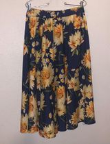 Floral Waist Tie Pull On A-Line Skirt Photo 0