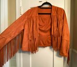 By Together Orange Fringe Jacket Photo 0