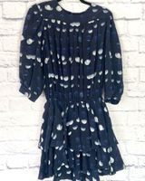 Zadig & Voltaire  Rooka navy blue polka dot silk ruffle mini dress large Photo 0