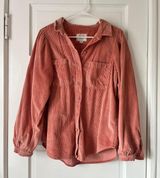 Pink Corduroy Button Up Photo 0