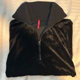 Spanx Velour Black Quarter Zip - XL Photo 0