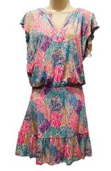 Lilly Pulitzer Ravi Romper Sz L Splashdance Multi Color Photo 0