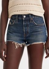 Levi 501 denim dark wash shorts Photo 0