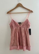 Rampage NWT Y2K Babydoll Spaghetti Strap Pink Lace Vintage Going Out Top Cami M Photo 0
