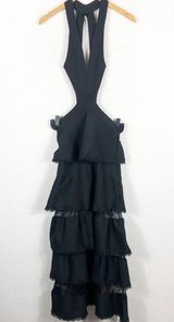 Anne Louise Boutique Gazelle Black Cut Out Tiered Maxi Dress Size 4 Wedding Photo 0